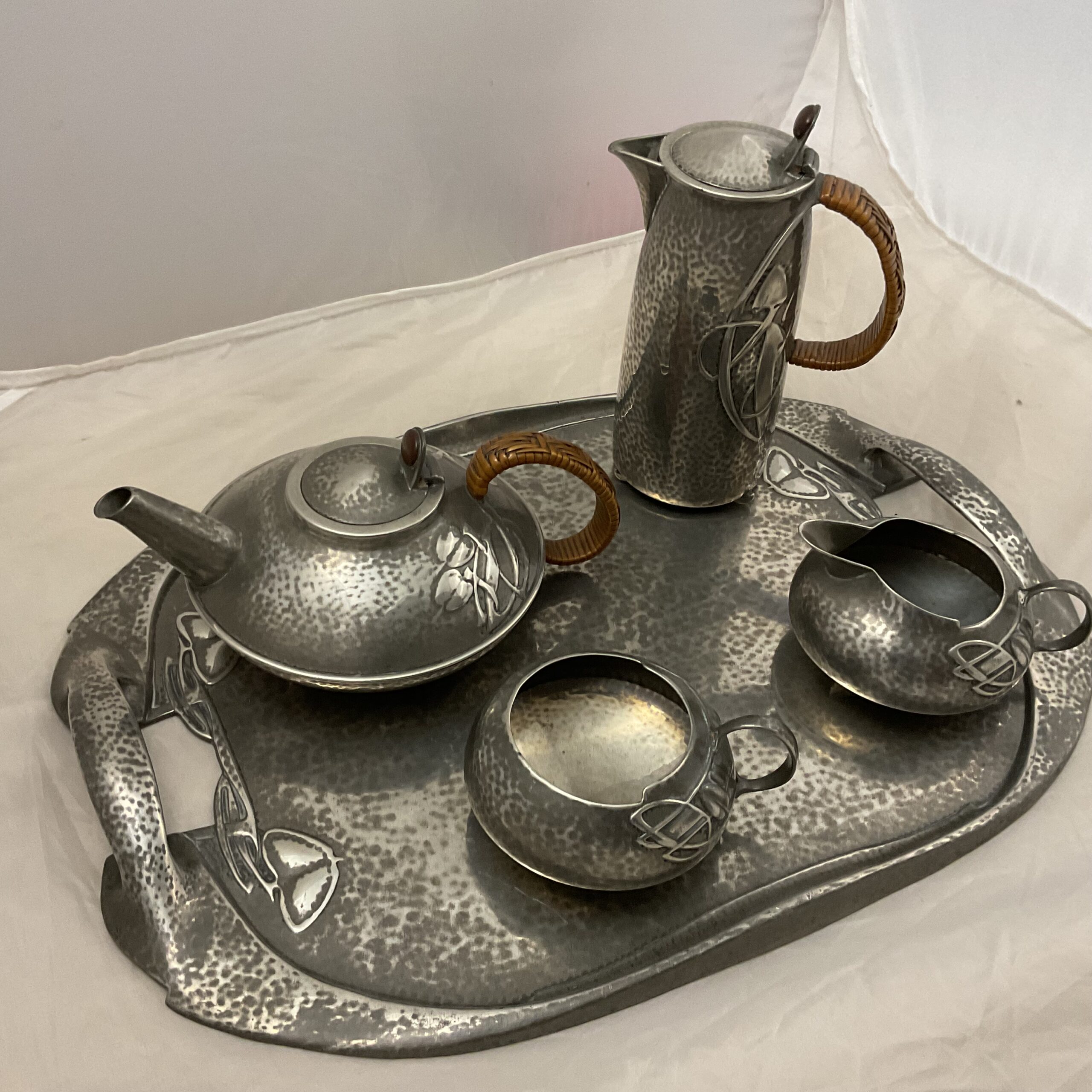 A Knox pewter Tea coffee set Liberty