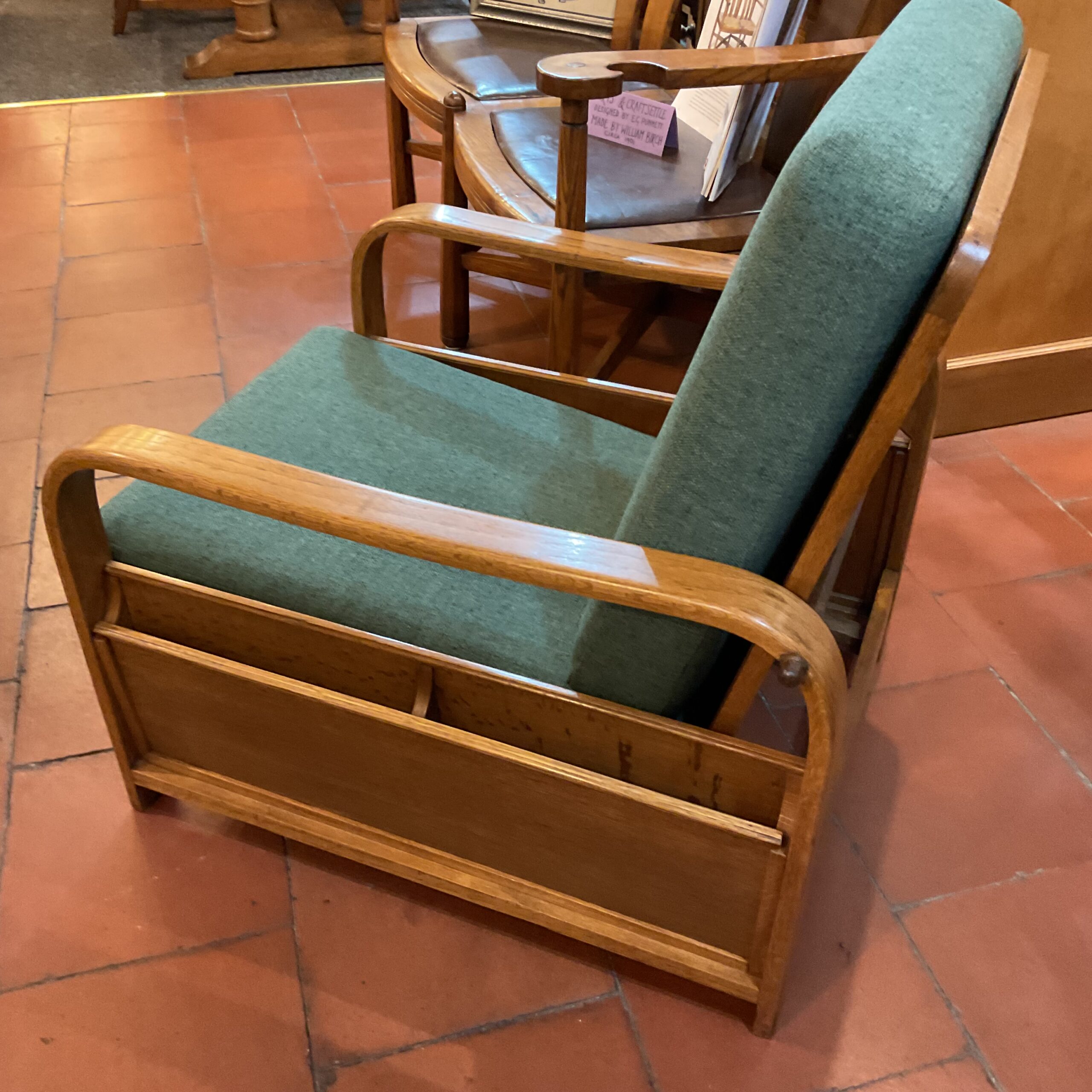 Oak reading chair by Heals of London circa 1930’s - Image 6