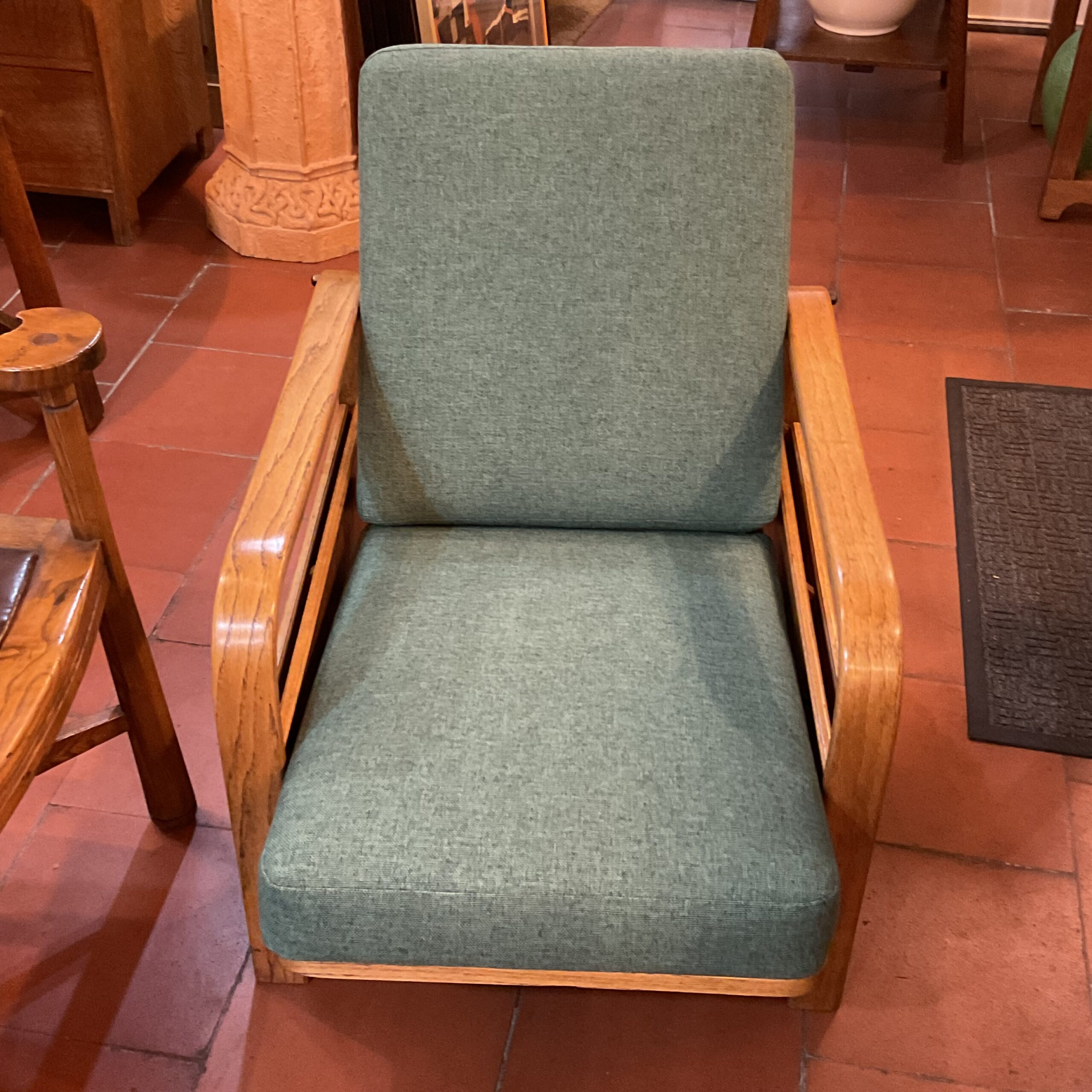 Oak reading chair by Heals of London circa 1930’s - Image 4