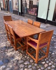 Mouseman table and 6 chairs including 2 carvers