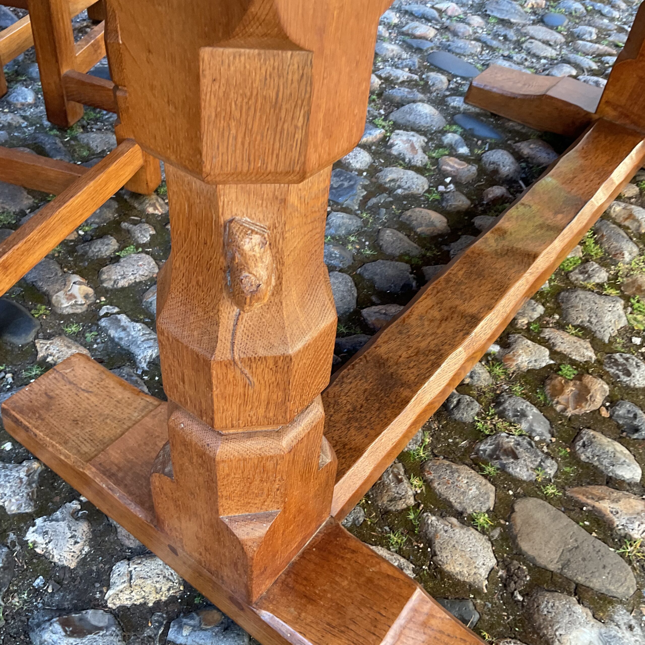 Mouseman table and 6 chairs