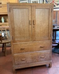 Heals limed oak small boy cupboard over 2 drawers