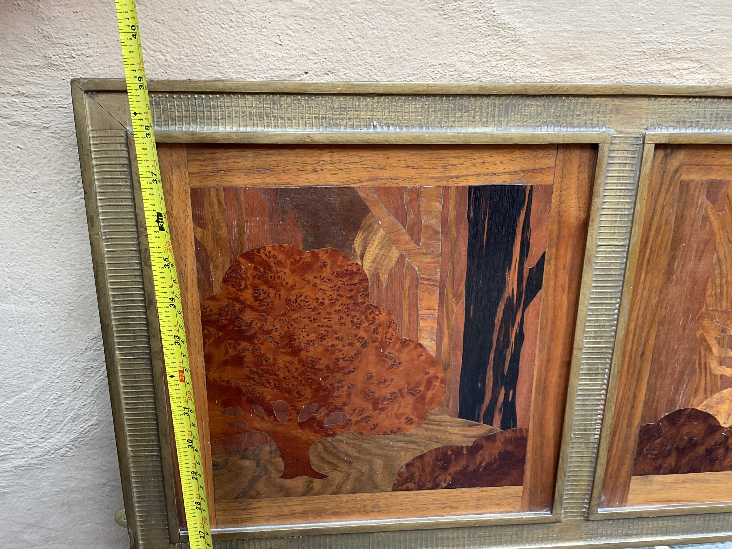 Rowley Gallery Marquetry picture with mirror - Image 7