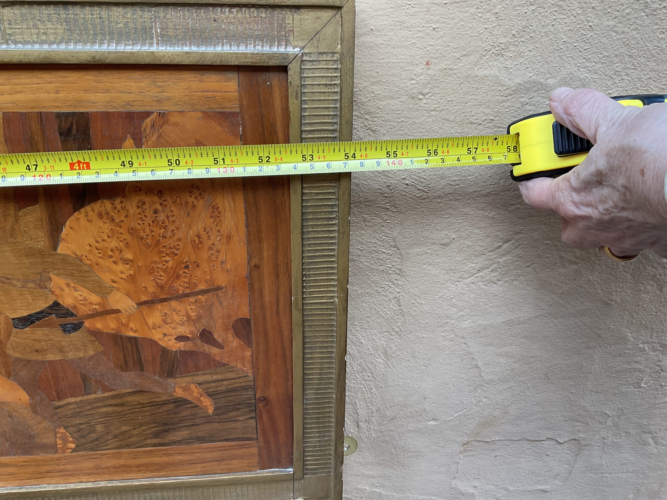 Rowley Gallery Marquetry picture with mirror - Image 8