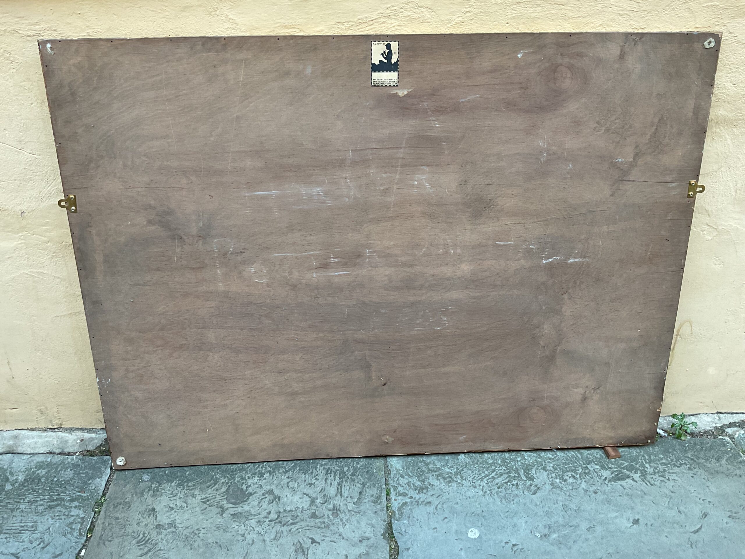 Rowley Gallery marquetry 3 paneled with mirror Back view